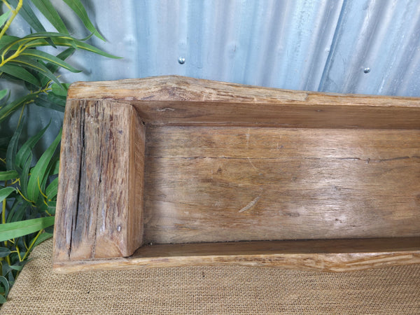 Vintage Rustic Wabi Sabi Hand Made Hardwood Wooden Trough