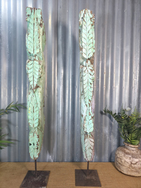 Pair Of Antique 19th Century Indian Hand Carved Wooden Architectural Corbels