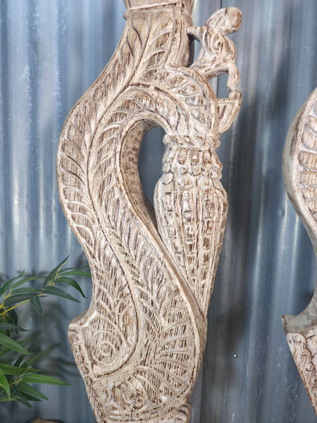 Pair Of Antique 19th Century Indian Hand Carved Wooden Architectural Corbels