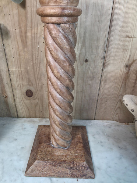 Vintage Reclaimed Wabi Sabi Rustic Indian Wooden Candlestick Candle Holder