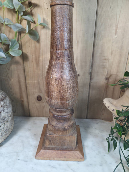 Vintage Reclaimed Wabi Sabi Rustic Indian Wooden Candlestick Candle Holder