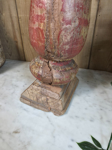 Vintage Reclaimed Wabi Sabi Rustic Indian Wooden Candlestick Candle Holder