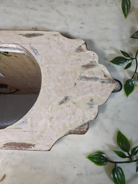 Vintage Reclaimed Rustic Wabi Sabi Indian Wooden Wall Temple Mirror