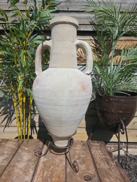 Large Rustic  Mediterranean Terracotta Greek Roman Amphora  Urn On Stand