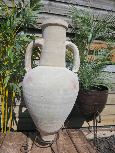 Large Rustic  Mediterranean Terracotta Greek Roman Amphora  Urn On Stand