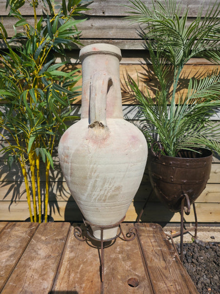 Large Rustic  Mediterranean Terracotta Greek Roman Amphora  Urn On Stand