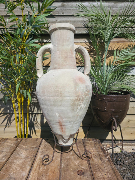 Large Rustic  Mediterranean Terracotta Greek Roman Amphora  Urn On Stand
