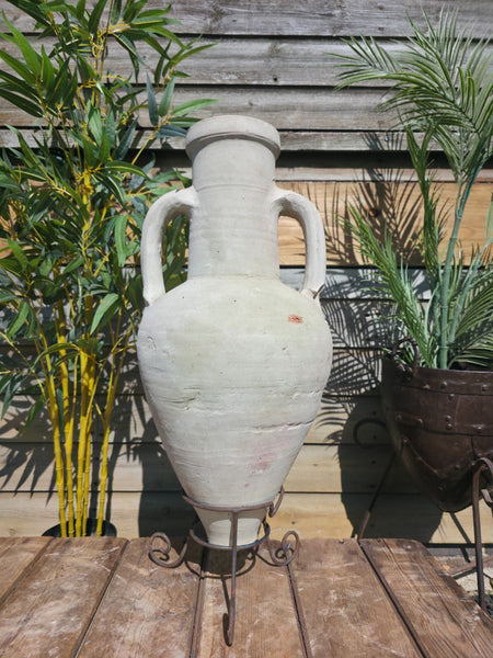 Large Rustic  Mediterranean Terracotta Greek Roman Amphora  Urn On Stand