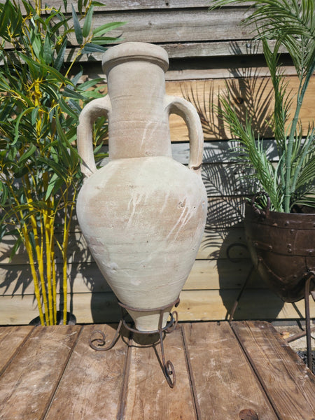 Large Rustic  Mediterranean Terracotta Greek Roman Amphora  Urn On Stand