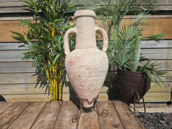 Large Rustic  Mediterranean Terracotta Greek Roman Amphora  Urn On Stand