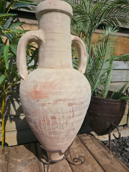 Large Rustic  Mediterranean Terracotta Greek Roman Amphora  Urn On Stand