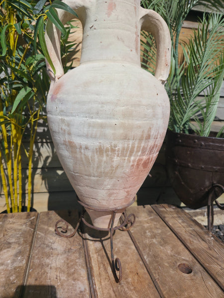 Large Rustic  Mediterranean Terracotta Greek Roman Amphora  Urn On Stand