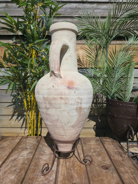 Large Rustic  Mediterranean Terracotta Greek Roman Amphora  Urn On Stand