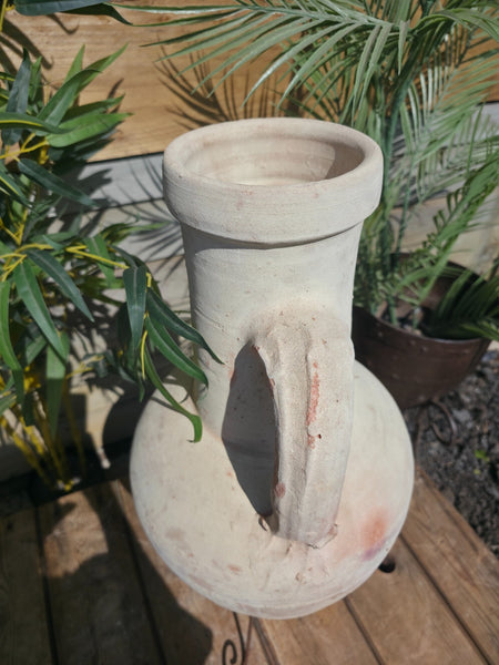 Large Rustic  Mediterranean Terracotta Greek Roman Amphora  Urn On Stand