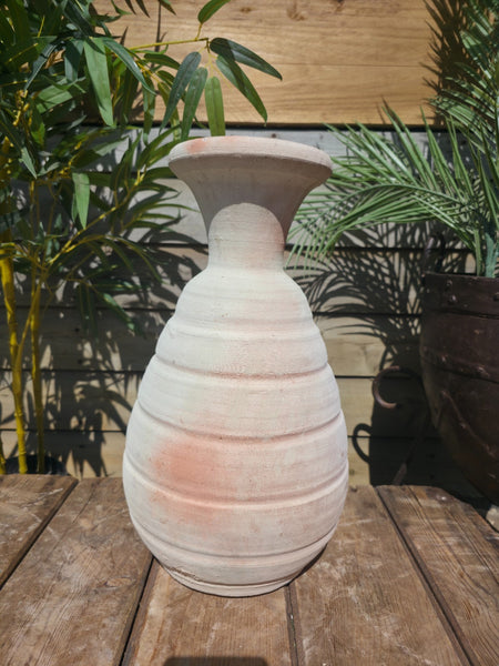 Rustic Wabi Sabi Hand Made Mediterranean Greek Style Terracotta Vase Urn Pot