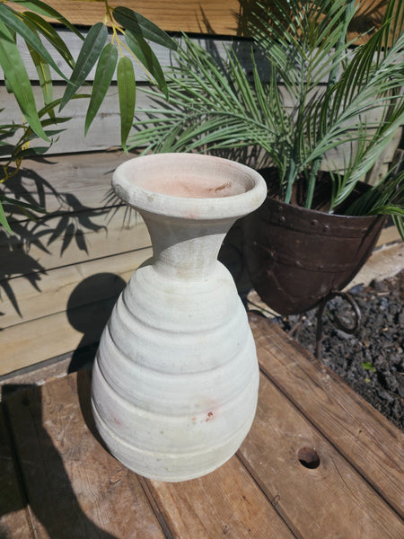 Rustic Wabi Sabi Hand Made Mediterranean Greek Style Terracotta Vase Urn Pot