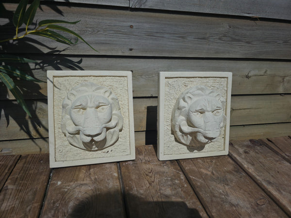 Cast Stone Lion Head Water Feature Wall Fountain Plaque