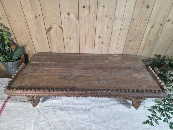 Antique Indian Carved Wooden Architectural Wall Shelf Plinth