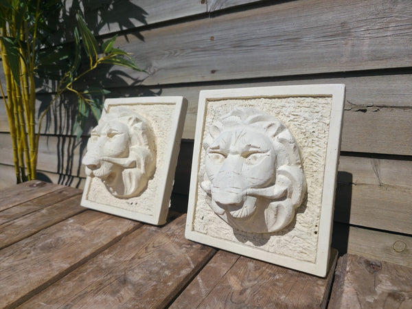 Cast Stone Lion Head Water Feature Wall Fountain Plaque