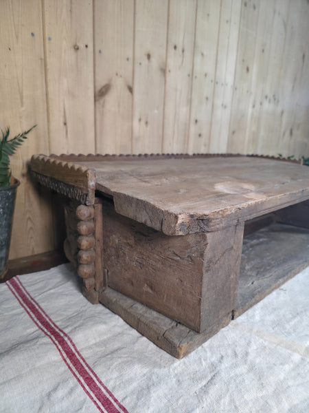 Antique Indian Carved Wooden Architectural Wall Shelf Plinth