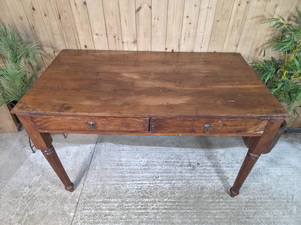 Vintage Antique Colonial Indian Hardwood Wooden Dining Table Kitchen Island