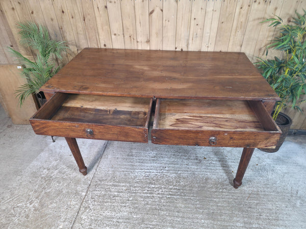 Vintage Antique Colonial Indian Hardwood Wooden Dining Table Kitchen Island