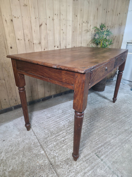 Vintage Antique Colonial Indian Hardwood Wooden Dining Table Kitchen Island