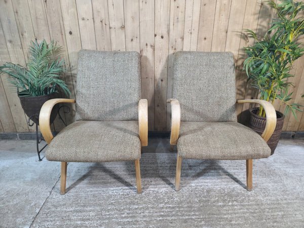 Pair of Mid Century Jaroslav Smidek Retro Armchairs 1960s Czechoslovakian Design