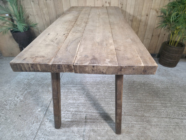 Old Antique Primitive Rustic Hungarian Wooden Butchers Prep Table Kitchen Island