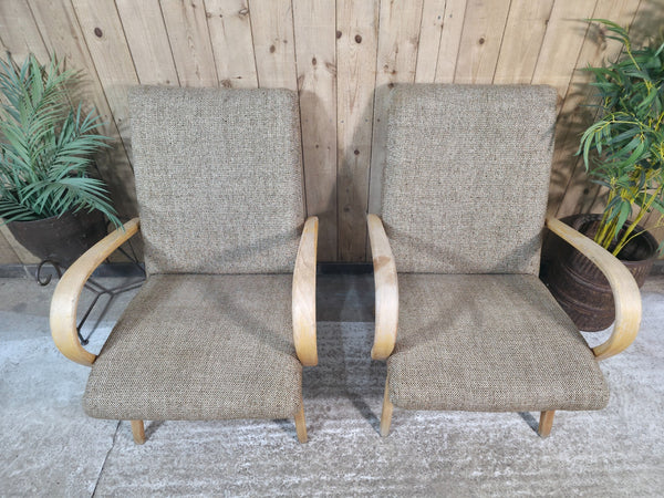 Pair of Mid Century Jaroslav Smidek Retro Armchairs 1960s Czechoslovakian Design