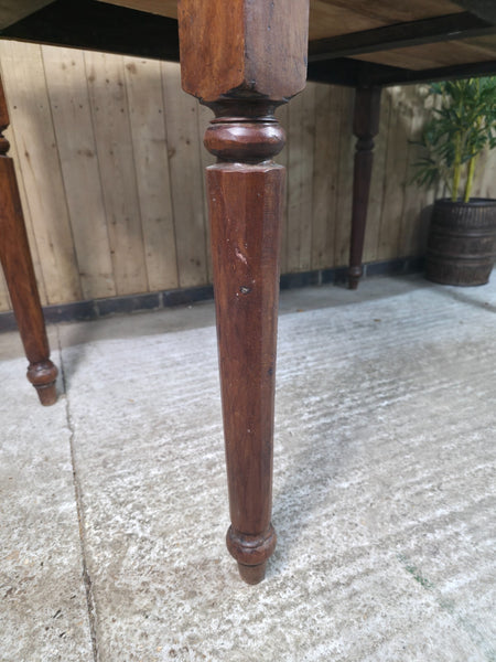 Vintage Antique Colonial Indian Hardwood Wooden Dining Table Kitchen Island