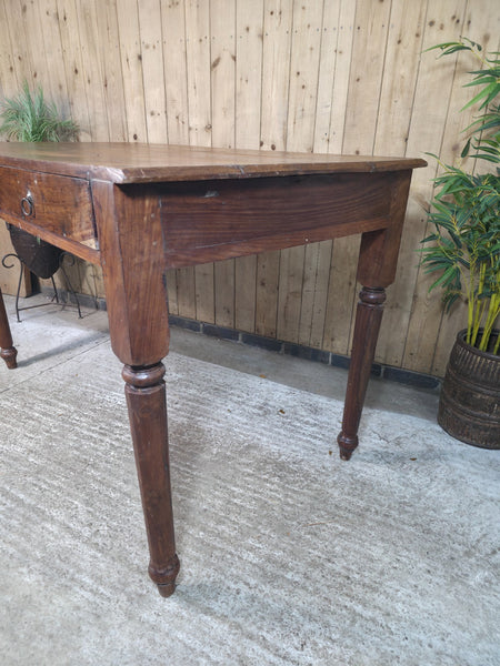 Vintage Antique Colonial Indian Hardwood Wooden Dining Table Kitchen Island