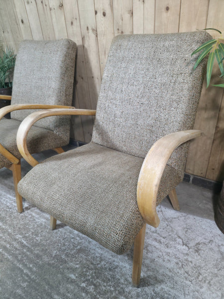 Pair of Mid Century Jaroslav Smidek Retro Armchairs 1960s Czechoslovakian Design