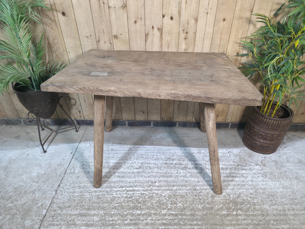 Old Antique Primitive Rustic Hungarian Wooden Butchers Prep Table Kitchen Island