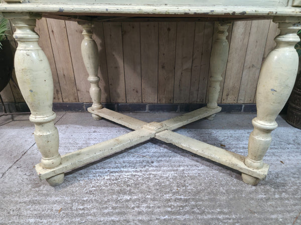 Vintage French Rustic Farmhouse Dining Prep Table Kitchen Island