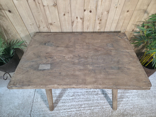 Old Antique Primitive Rustic Hungarian Wooden Butchers Prep Table Kitchen Island