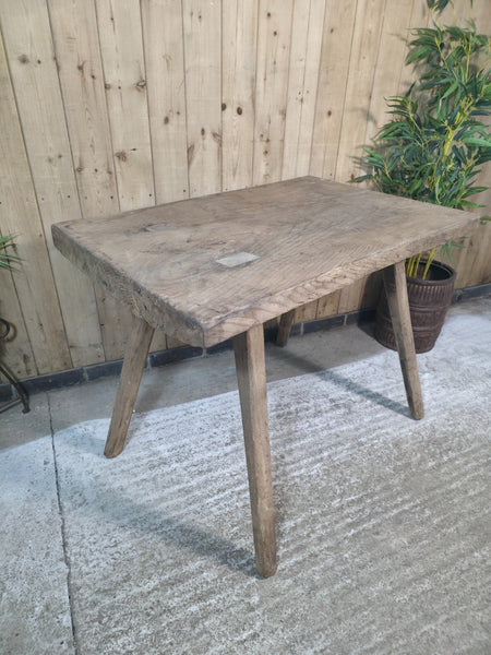 Old Antique Primitive Rustic Hungarian Wooden Butchers Prep Table Kitchen Island