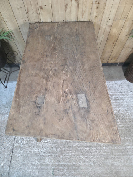 Old Antique Primitive Rustic Hungarian Wooden Butchers Prep Table Kitchen Island