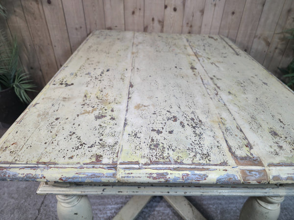 Vintage French Rustic Farmhouse Dining Prep Table Kitchen Island