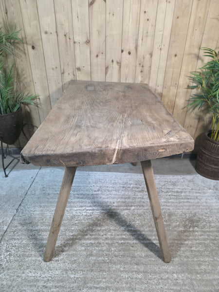 Old Antique Primitive Rustic Hungarian Wooden Butchers Prep Table Kitchen Island