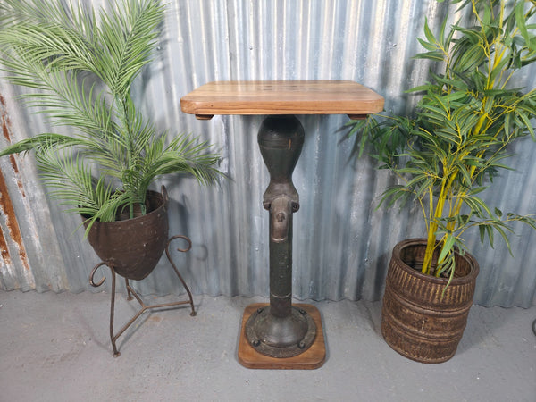 Vintage Rustic Reclaimed Cast Iron Water Pump Side Bar Table Plant Stand