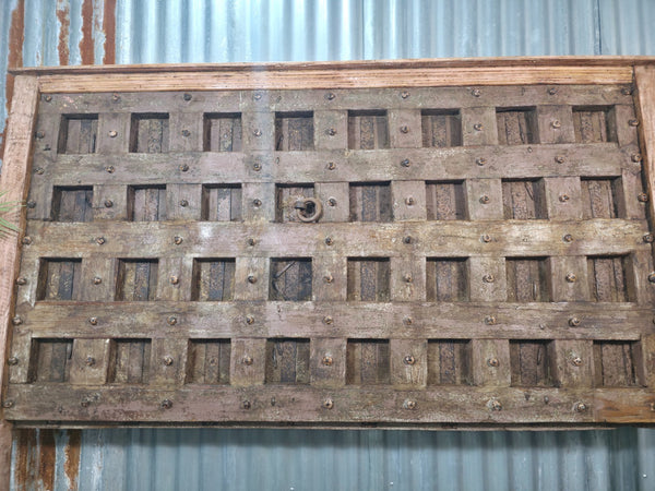 Antique Vintage Rustic Reclaimed Indian Wooden King Size Double Bed Headboard