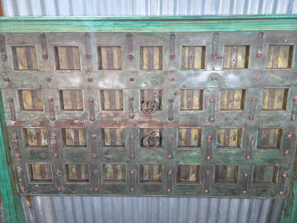 Antique Vintage Rustic Reclaimed Indian Wooden King Size Double Bed Headboard