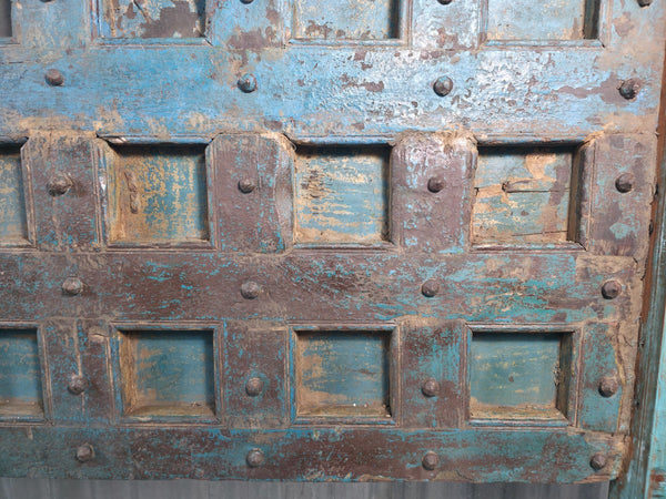 Antique Vintage Rustic Reclaimed Indian Wooden King Size Double Bed Headboard