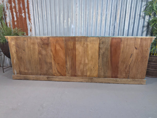 Vintage Reclaimed indian Blue Solid Wooden Sideboard Tv Unit Display Cabinet