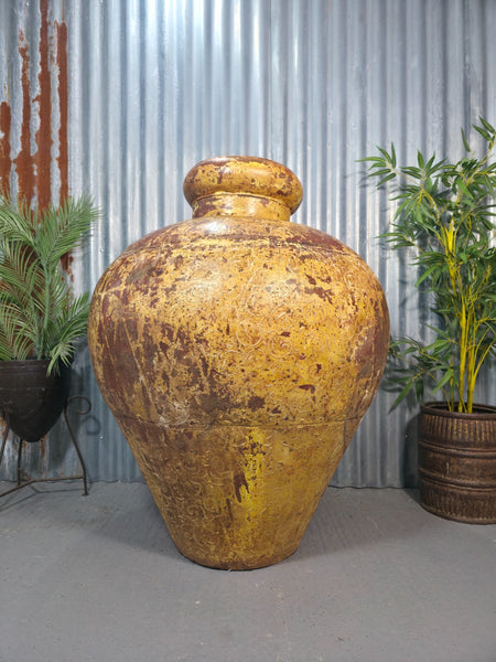 Giant XL Unique Indian Hand Made Metal Water Carrier Vase Urn Water Feature