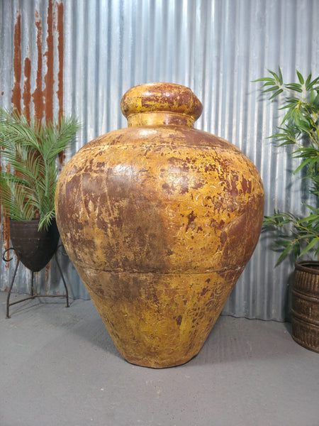 Giant XL Unique Indian Hand Made Metal Water Carrier Vase Urn Water Feature