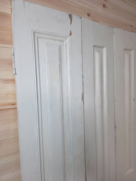 Vintage French Wooden Pine Bi Folding Window Door Shutters Screen Room Divider