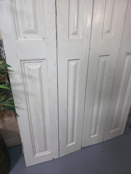 Vintage French Wooden Pine Bi Folding Window Door Shutters Screen Room Divider