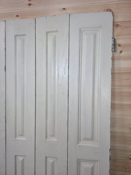 Vintage French Wooden Pine Bi Folding Window Door Shutters Screen Room Divider